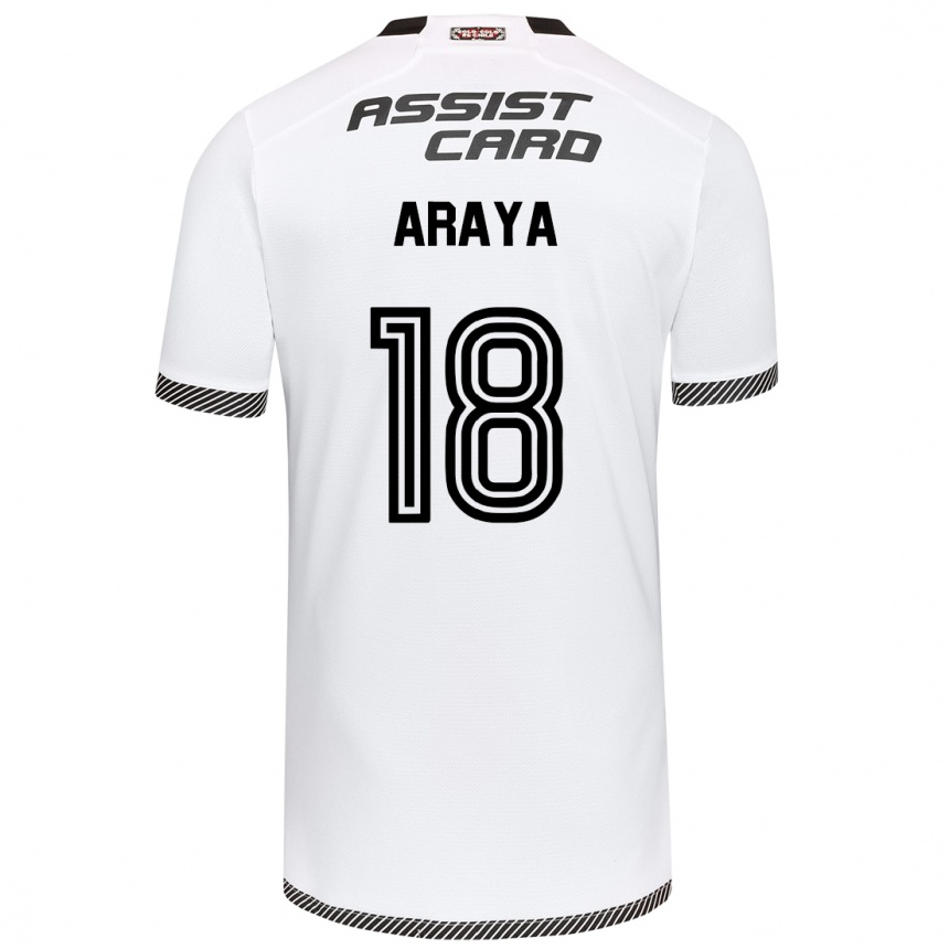 Kids Football Benjamín Araya #18 White Black Home Jersey 2024/25 T-Shirt Australia