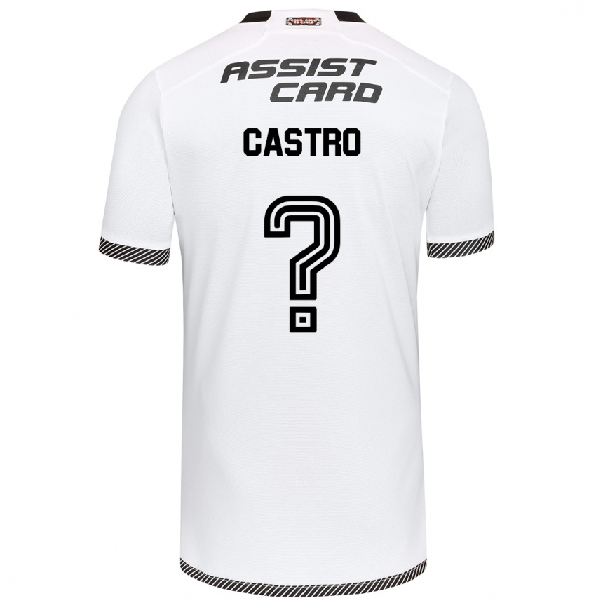 Kids Football Benjamín Castro #0 White Black Home Jersey 2024/25 T-Shirt Australia