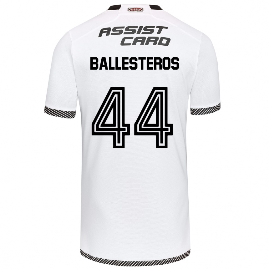 Kids Football Martín Ballesteros #44 White Black Home Jersey 2024/25 T-Shirt Australia