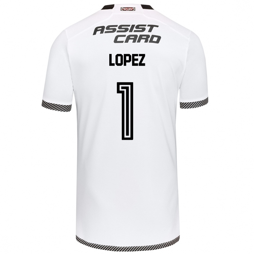 Kids Football Yessenia López #1 White Black Home Jersey 2024/25 T-Shirt Australia