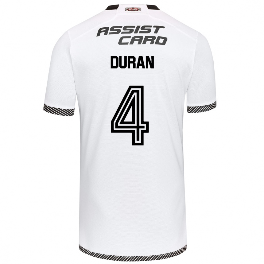 Kids Football Elisa Durán #4 White Black Home Jersey 2024/25 T-Shirt Australia