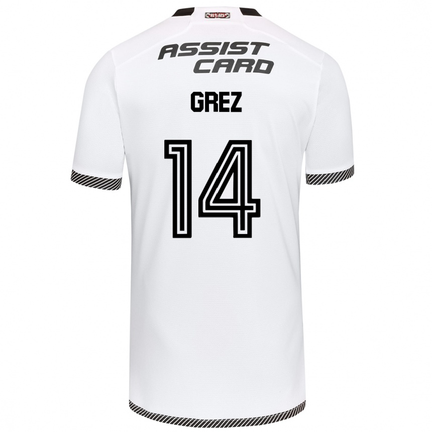 Kids Football Javiera Grez #14 White Black Home Jersey 2024/25 T-Shirt Australia