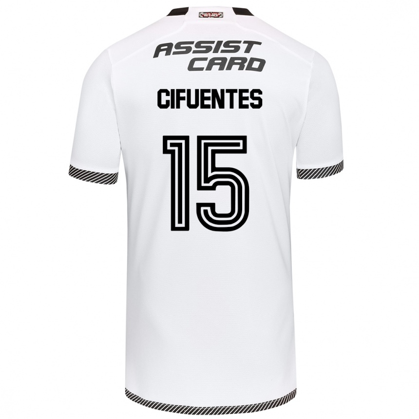 Kids Football Anaís Cifuentes #15 White Black Home Jersey 2024/25 T-Shirt Australia