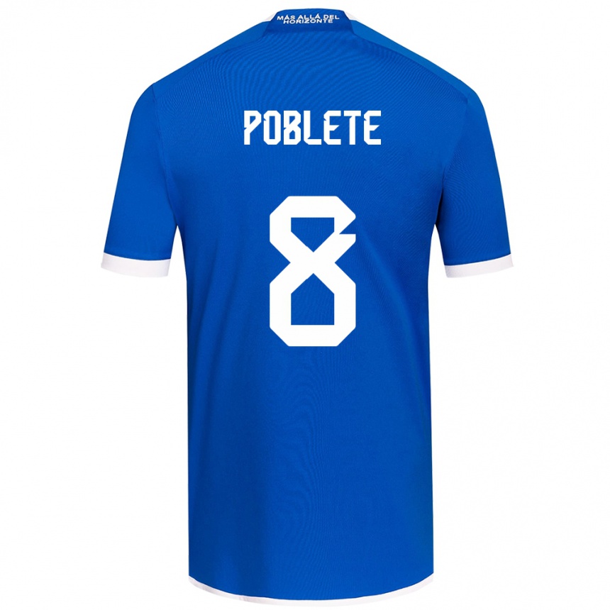 Kids Football Israel Poblete #8 Blue White Home Jersey 2024/25 T-Shirt Australia