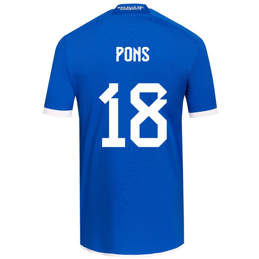 Kids Football Luciano Pons #18 Blue White Home Jersey 2024/25 T-Shirt Australia