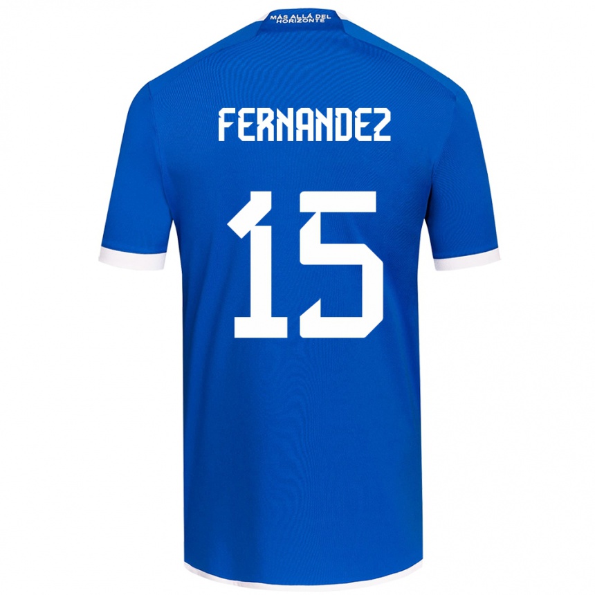 Kids Football Vicente Fernández #15 Blue White Home Jersey 2024/25 T-Shirt Australia