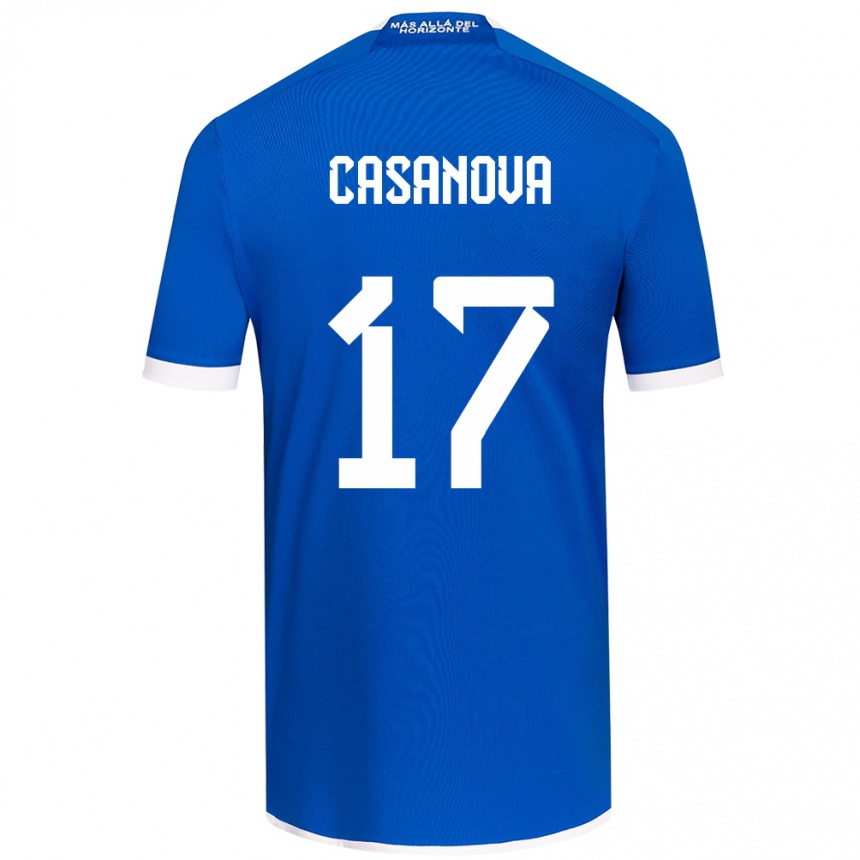 Kids Football Luis Casanova #17 Blue White Home Jersey 2024/25 T-Shirt Australia