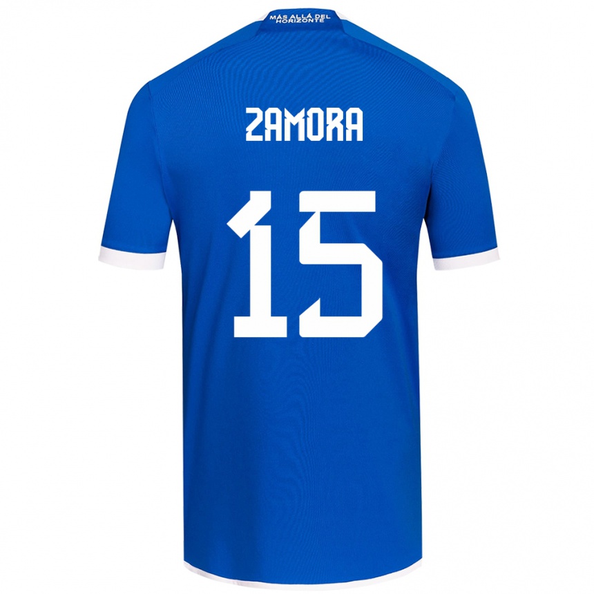 Kids Football Daniela Zamora #15 Blue White Home Jersey 2024/25 T-Shirt Australia