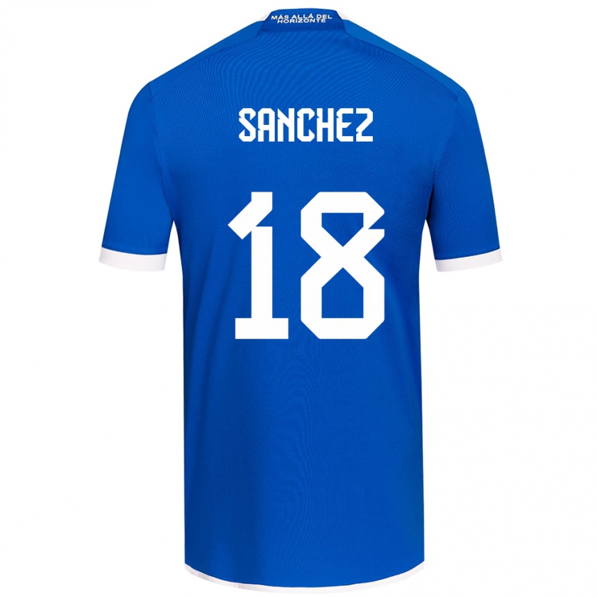 Kids Football Bárbara Sánchez #18 Blue White Home Jersey 2024/25 T-Shirt Australia