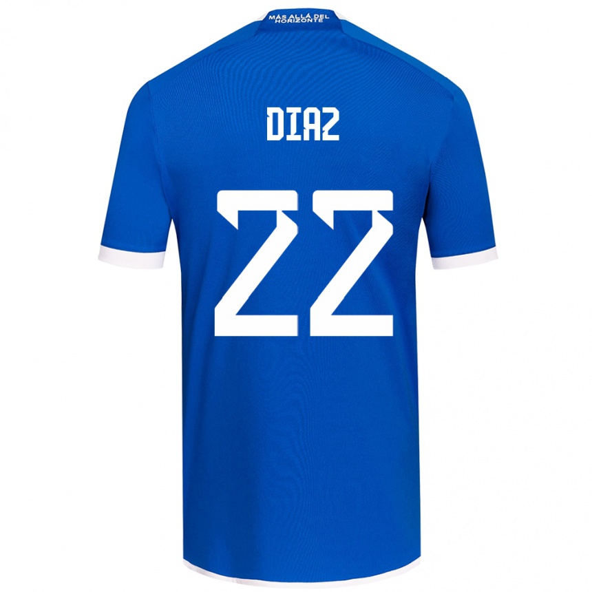 Kids Football Valentina Díaz #22 Blue White Home Jersey 2024/25 T-Shirt Australia