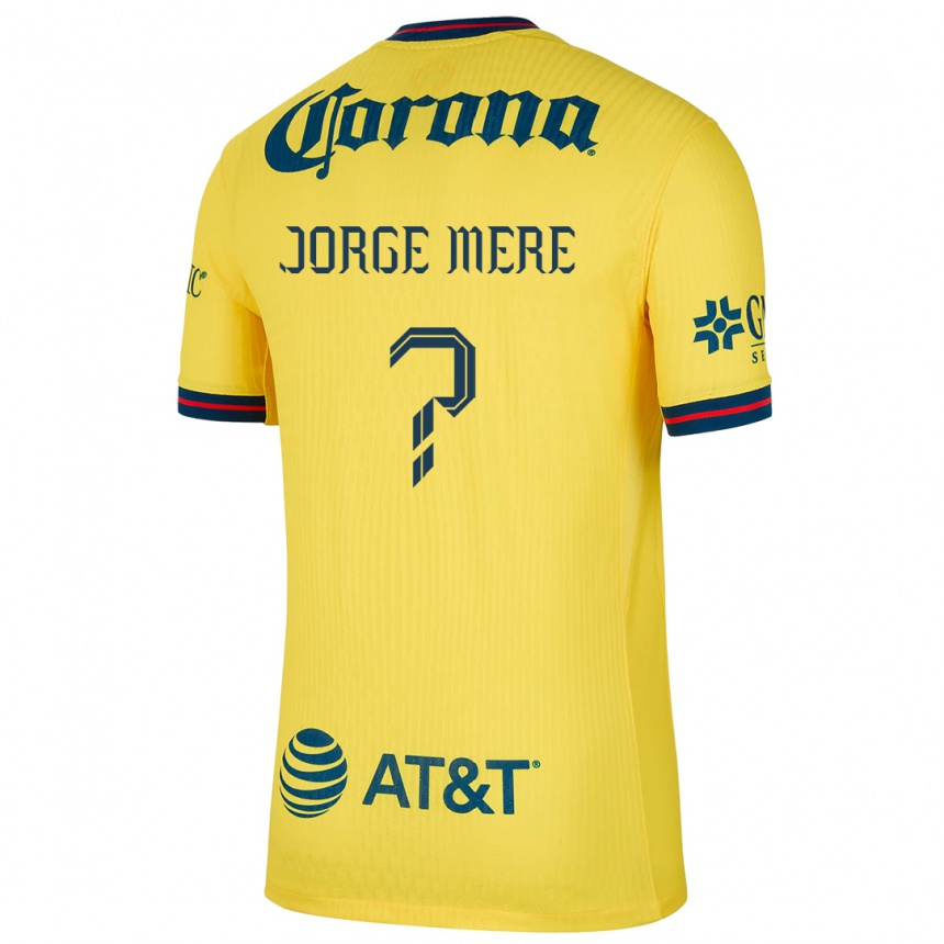 Kids Football Jorge Meré #0 Yellow Blue Home Jersey 2024/25 T-Shirt Australia