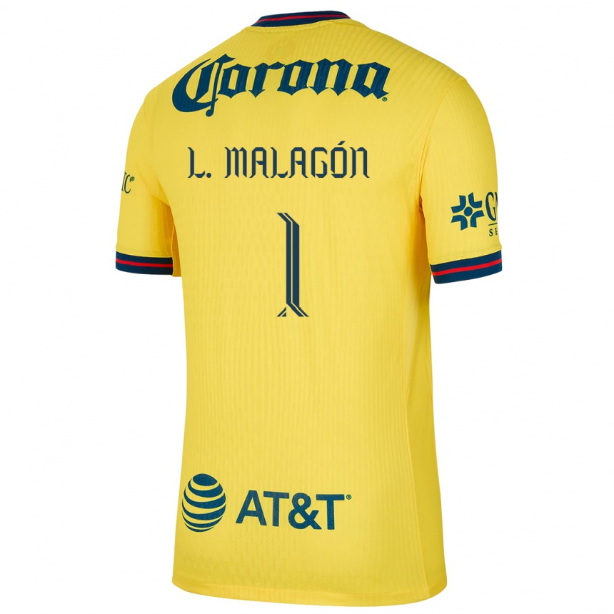 Kids Football Luis Malagón #1 Yellow Blue Home Jersey 2024/25 T-Shirt Australia