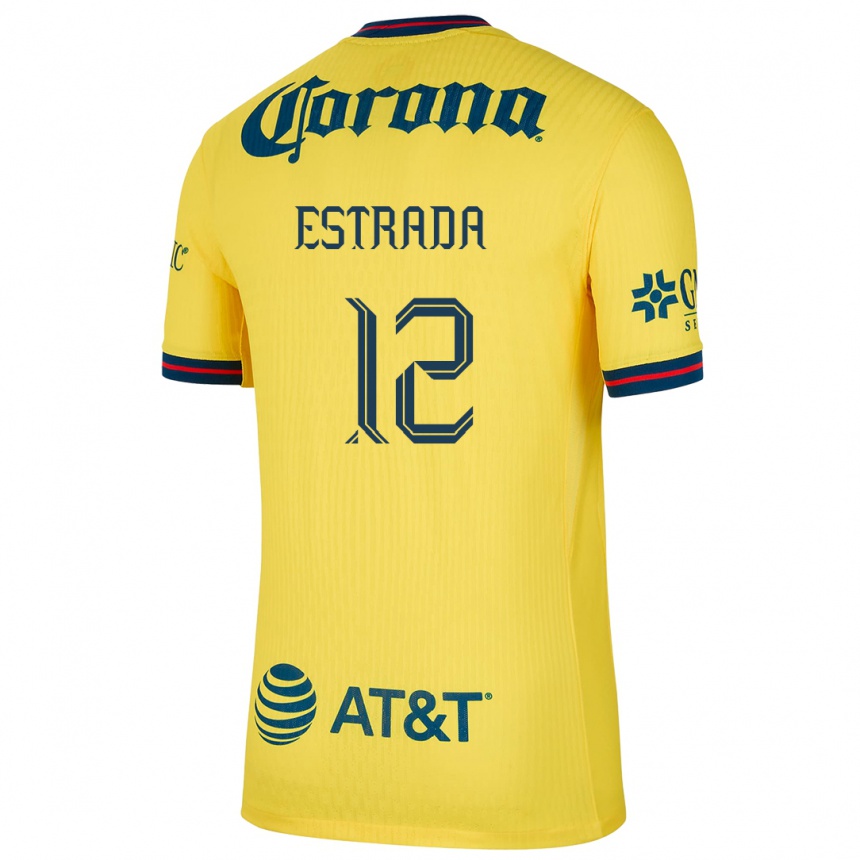 Kids Football Jonathan Estrada #12 Yellow Blue Home Jersey 2024/25 T-Shirt Australia