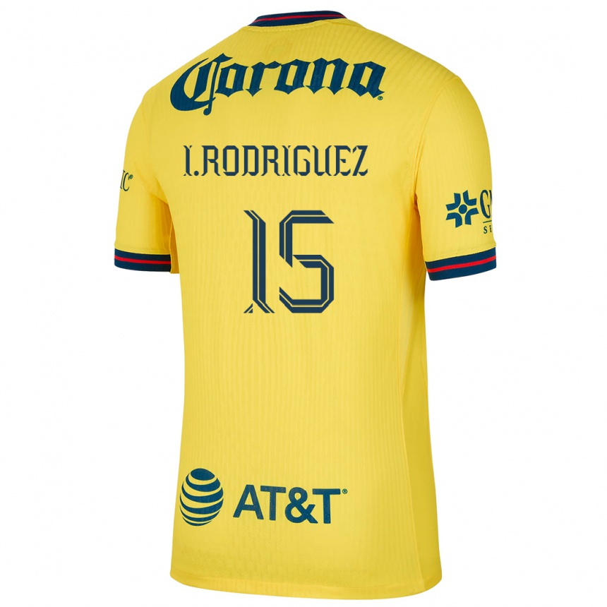 Kids Football Iván Rodríguez #15 Yellow Blue Home Jersey 2024/25 T-Shirt Australia