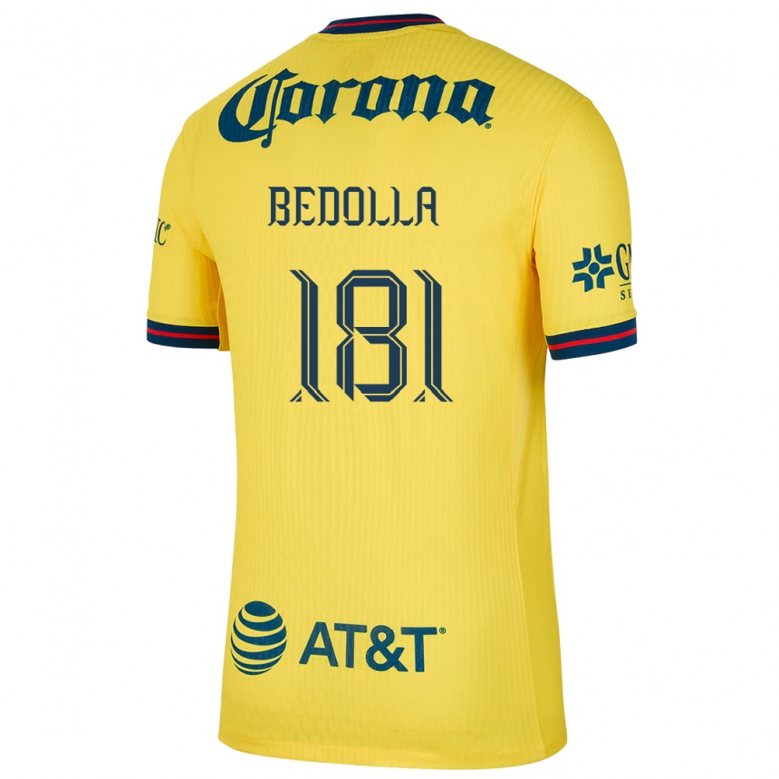 Kids Football Paolo Bedolla #181 Yellow Blue Home Jersey 2024/25 T-Shirt Australia