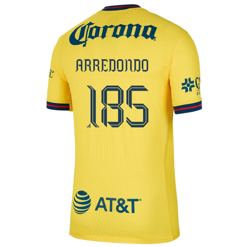 Kids Football Aarón Arredondo #185 Yellow Blue Home Jersey 2024/25 T-Shirt Australia