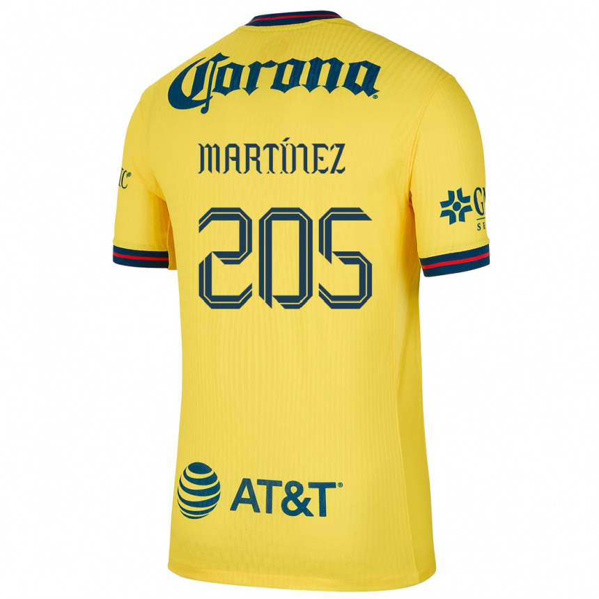 Kids Football Sebastián Martínez #205 Yellow Blue Home Jersey 2024/25 T-Shirt Australia