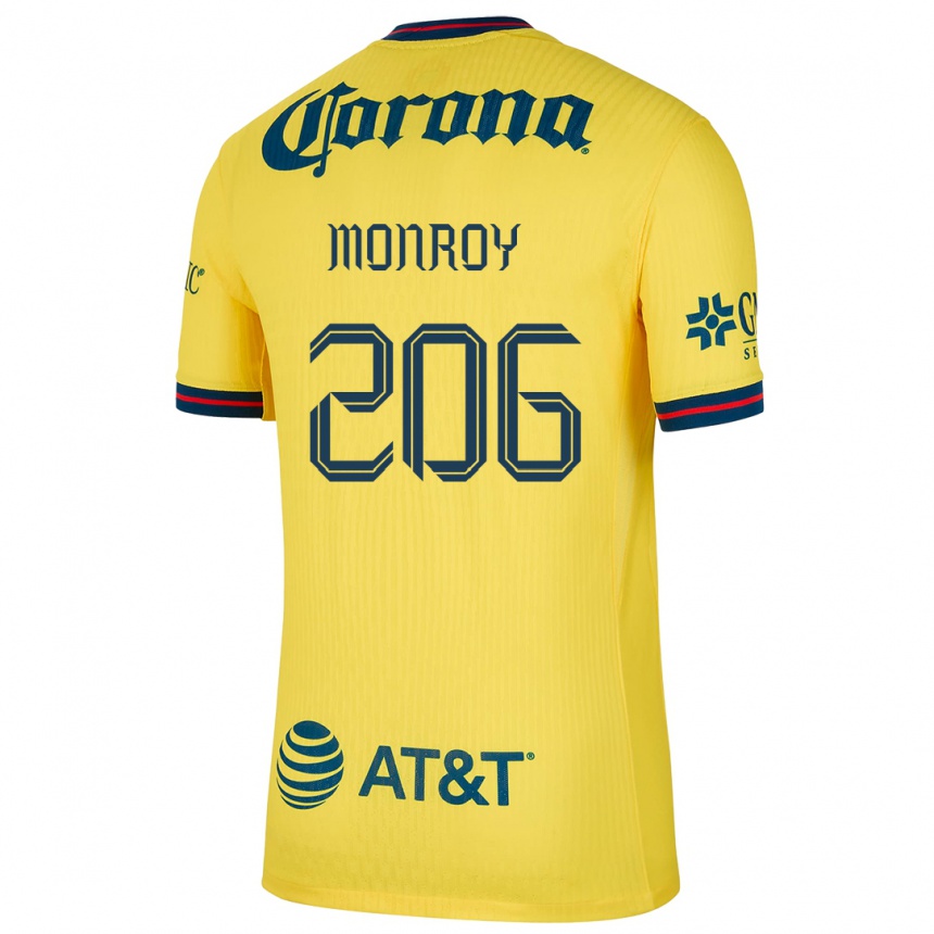 Kids Football Diego Monroy #206 Yellow Blue Home Jersey 2024/25 T-Shirt Australia