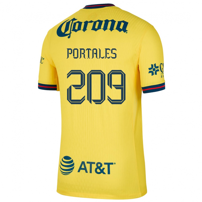 Kids Football Walter Portales #209 Yellow Blue Home Jersey 2024/25 T-Shirt Australia