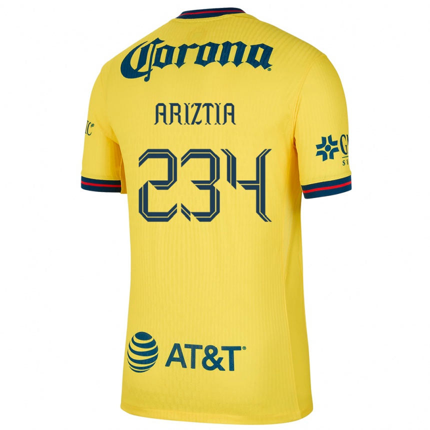 Kids Football Íñigo Ariztia #234 Yellow Blue Home Jersey 2024/25 T-Shirt Australia