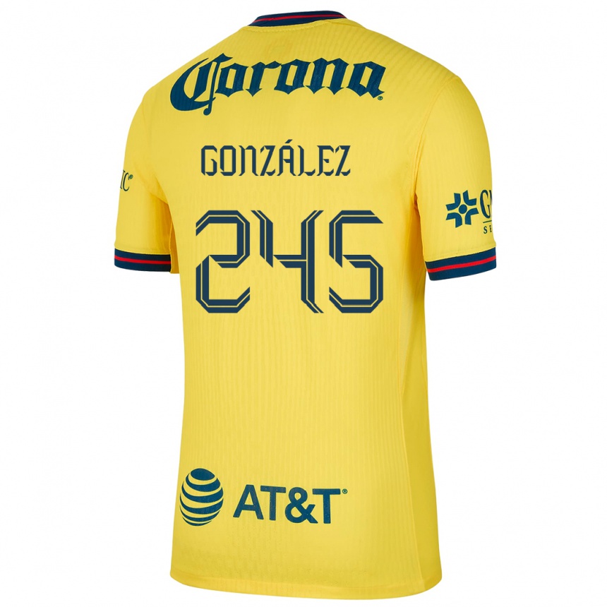 Kids Football Enrique González #245 Yellow Blue Home Jersey 2024/25 T-Shirt Australia