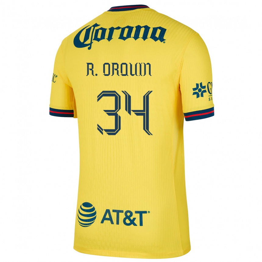 Kids Football Ralph Orquin #34 Yellow Blue Home Jersey 2024/25 T-Shirt Australia