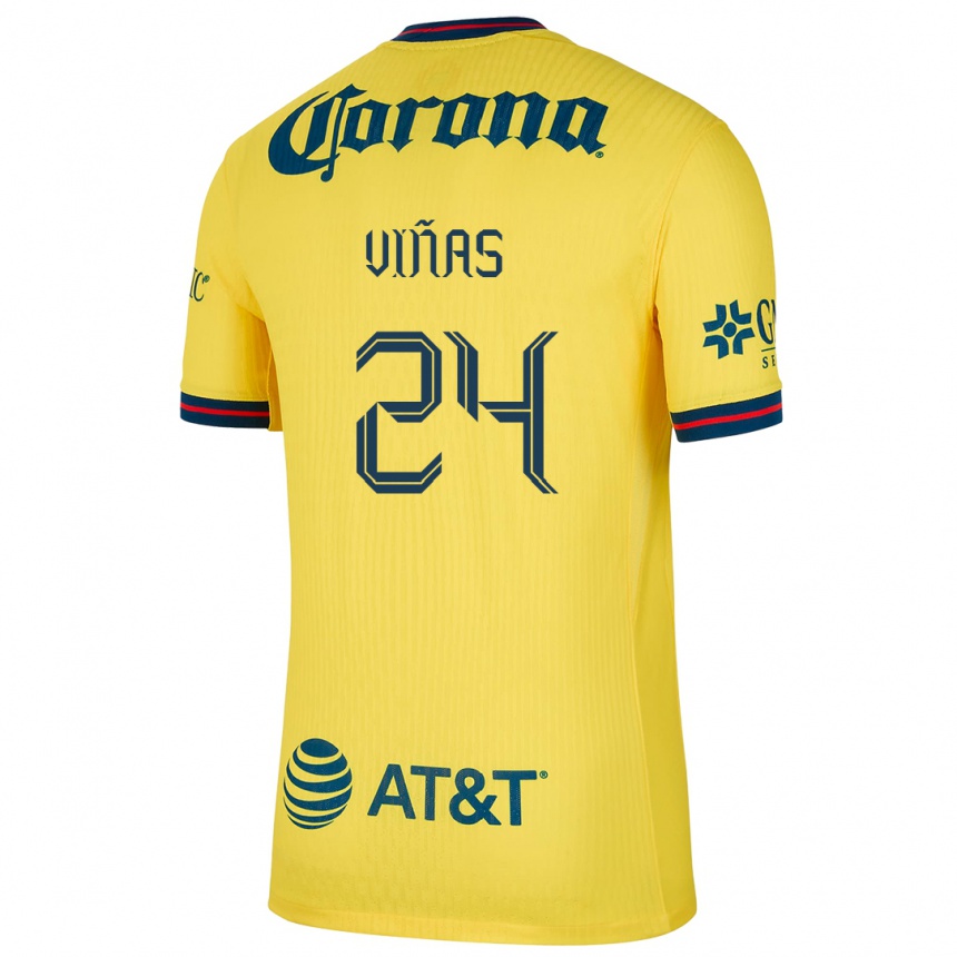 Kids Football Federico Viñas #24 Yellow Blue Home Jersey 2024/25 T-Shirt Australia