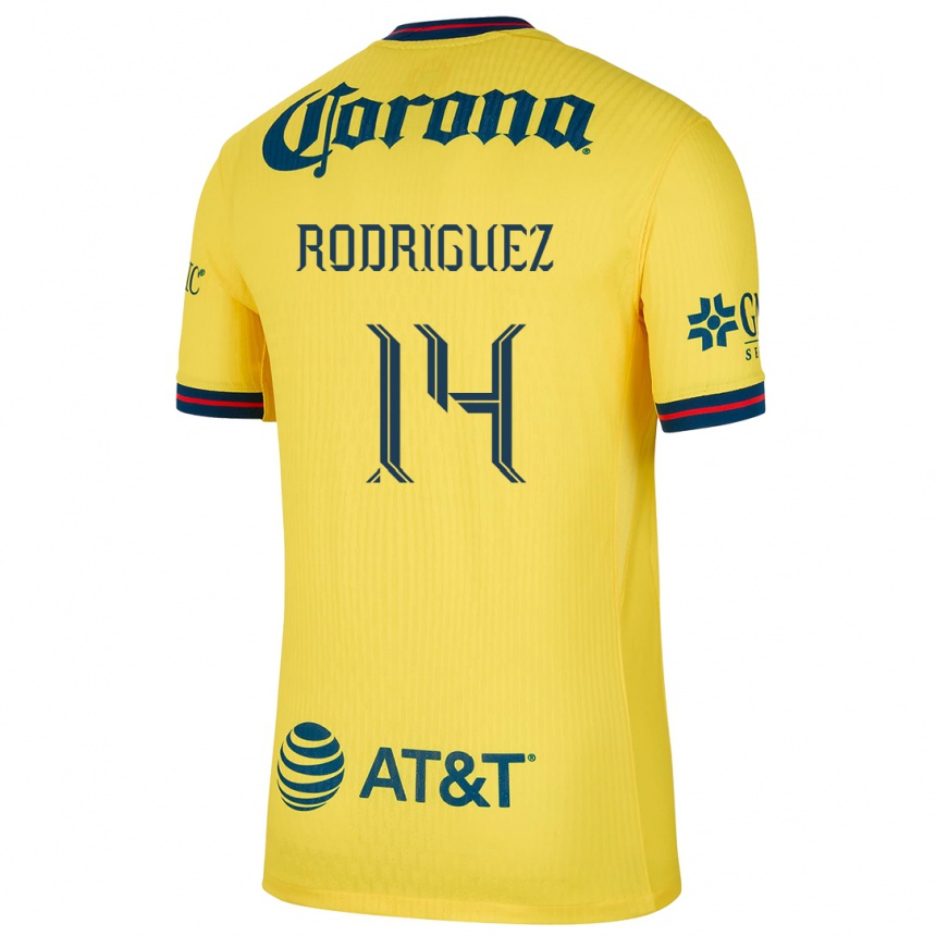 Kids Football Monica Rodriguez #14 Yellow Blue Home Jersey 2024/25 T-Shirt Australia