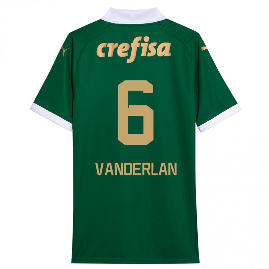 Kids Football Vanderlan #6 Green White Home Jersey 2024/25 T-Shirt Australia