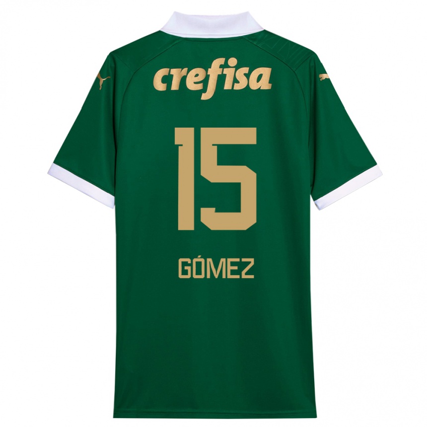 Kids Football Gustavo Gómez #15 Green White Home Jersey 2024/25 T-Shirt Australia