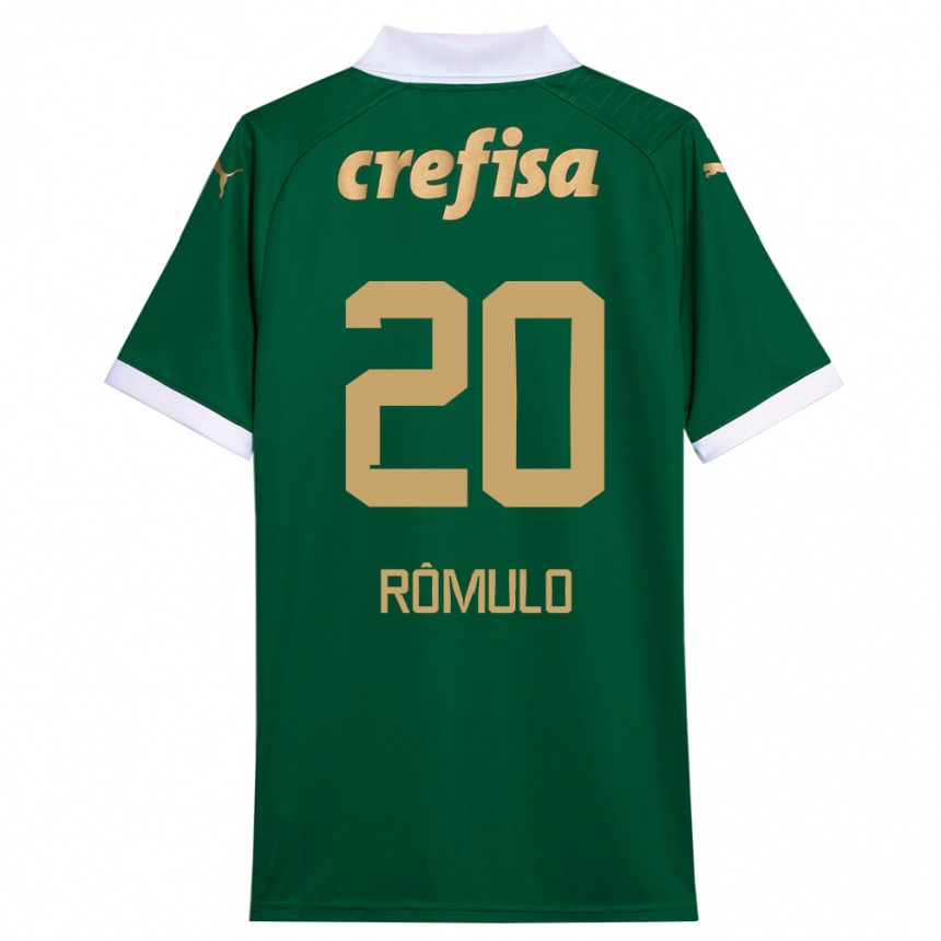 Kids Football Rômulo #20 Green White Home Jersey 2024/25 T-Shirt Australia