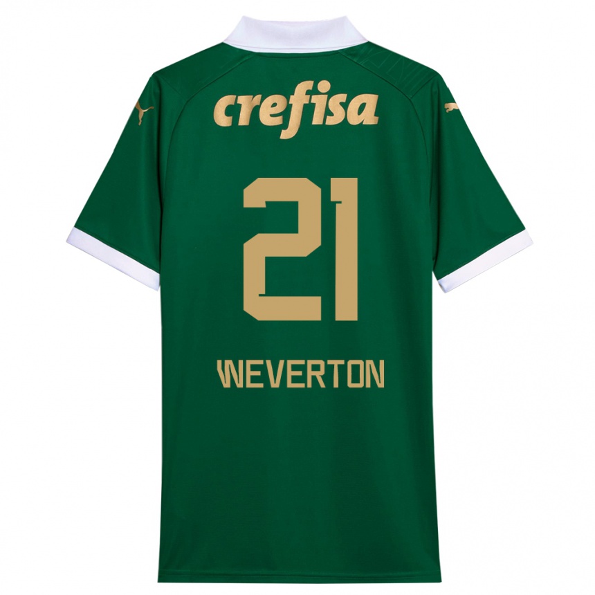 Kids Football Weverton #21 Green White Home Jersey 2024/25 T-Shirt Australia