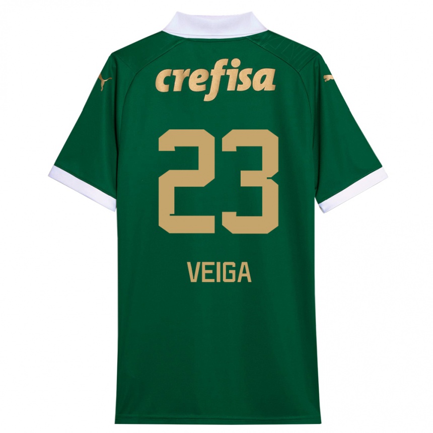 Kids Football Raphael Veiga #23 Green White Home Jersey 2024/25 T-Shirt Australia