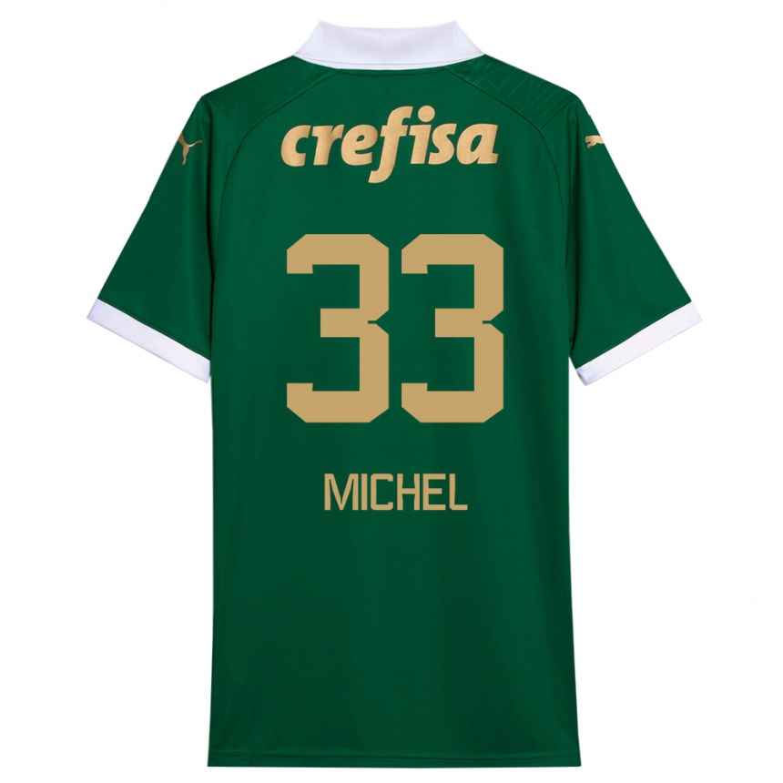 Kids Football Michel #33 Green White Home Jersey 2024/25 T-Shirt Australia