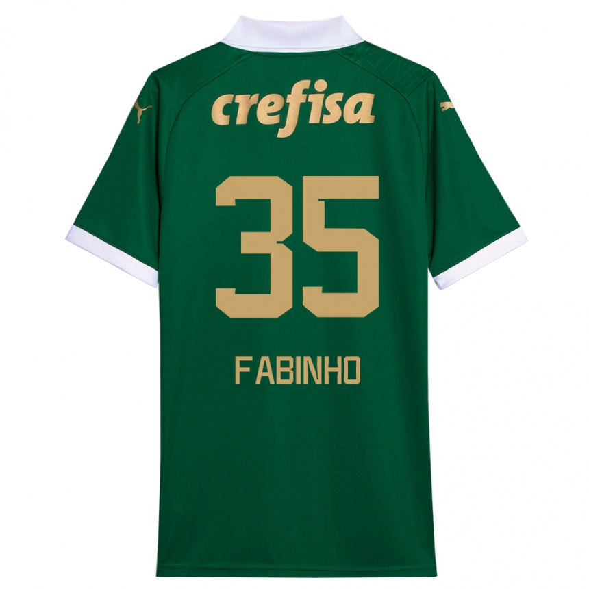 Kids Football Fabinho #35 Green White Home Jersey 2024/25 T-Shirt Australia