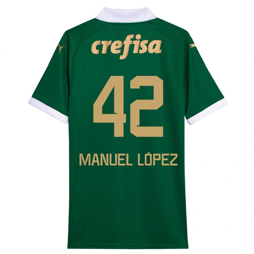 Kids Football José Manuel López #42 Green White Home Jersey 2024/25 T-Shirt Australia