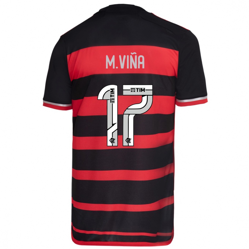 Kids Football Matias Vina #17 Red Black Home Jersey 2024/25 T-Shirt Australia