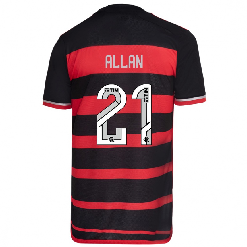 Kids Football Allan #21 Red Black Home Jersey 2024/25 T-Shirt Australia