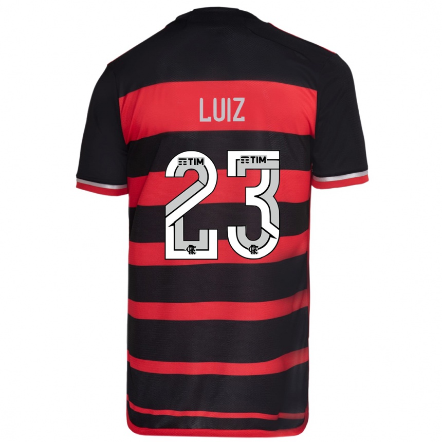 Kids Football David Luiz #23 Red Black Home Jersey 2024/25 T-Shirt Australia