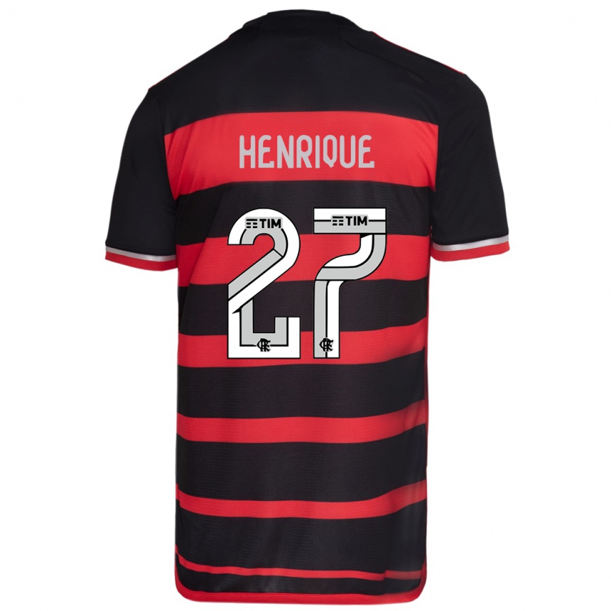 Kids Football Bruno Henrique #27 Red Black Home Jersey 2024/25 T-Shirt Australia