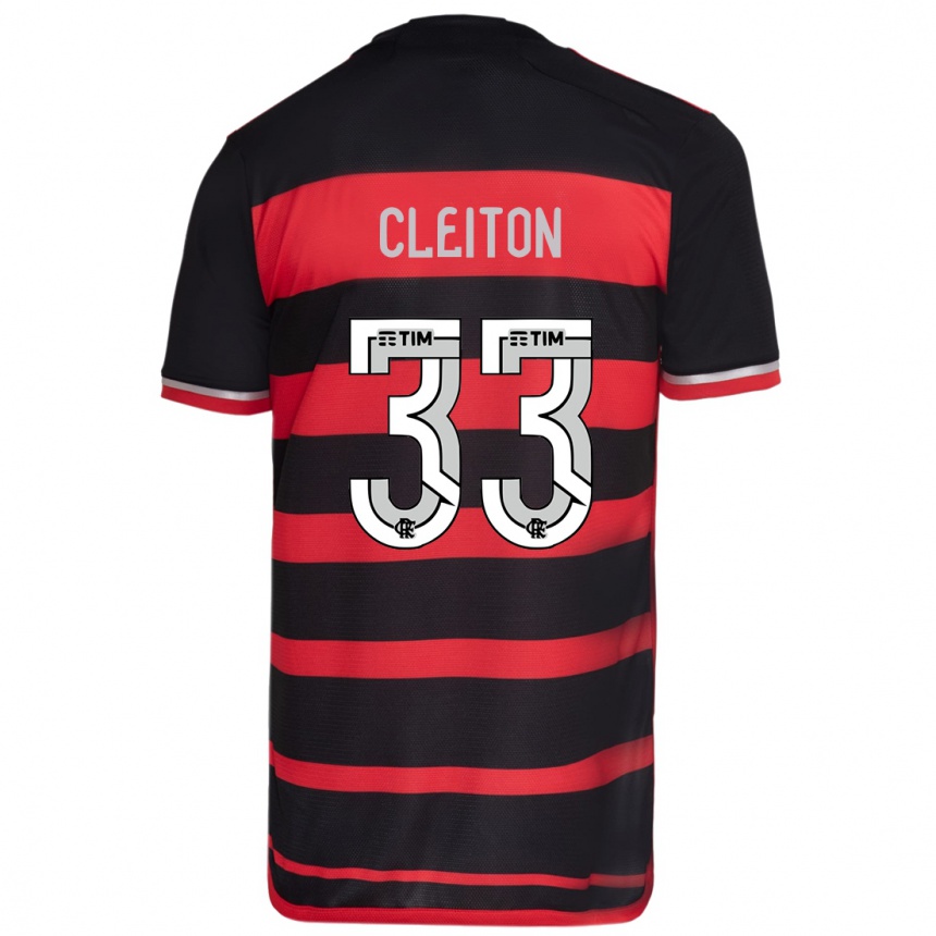 Kids Football Cleiton #33 Red Black Home Jersey 2024/25 T-Shirt Australia