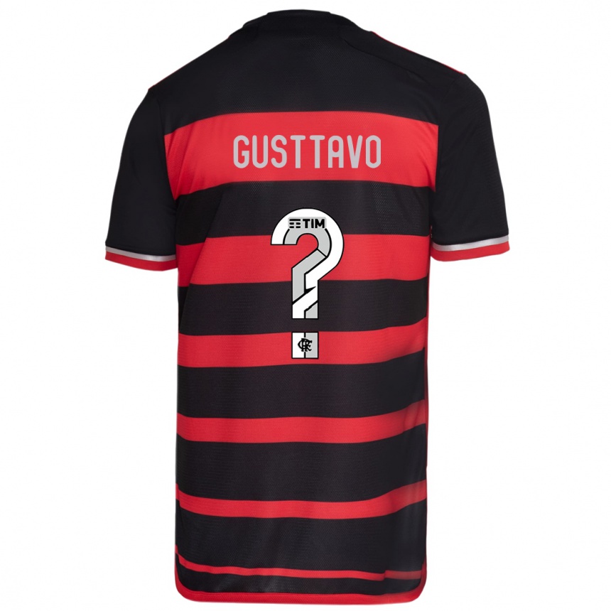 Kids Football Gusttavo #0 Red Black Home Jersey 2024/25 T-Shirt Australia