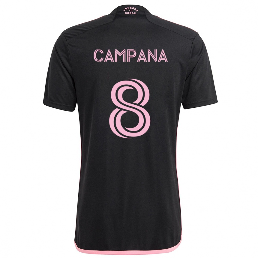 Kids Football Leonardo Campana #8 Black Away Jersey 2024/25 T-Shirt Australia