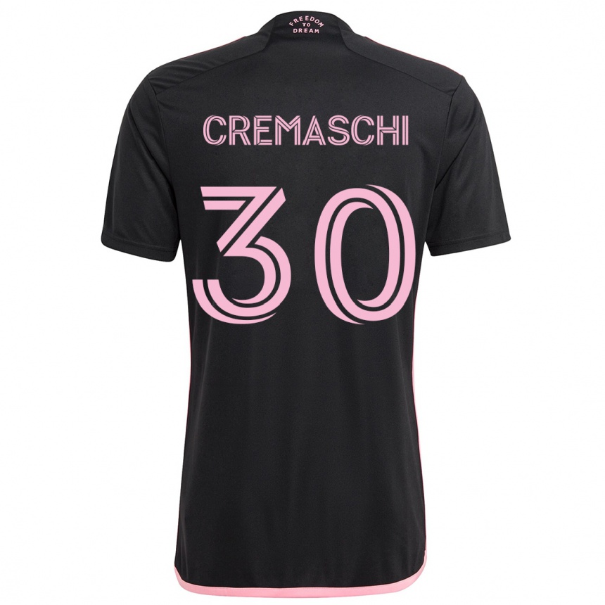 Kids Football Benja Cremaschi #30 Black Away Jersey 2024/25 T-Shirt Australia