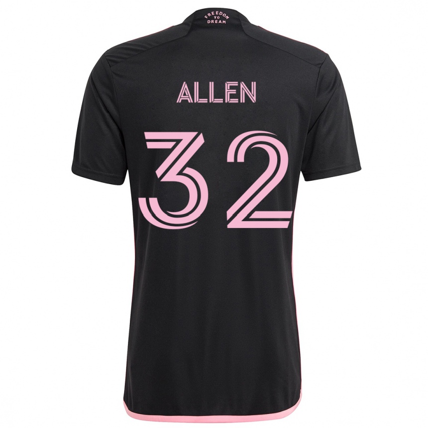 Kids Football Noah Allen #32 Black Away Jersey 2024/25 T-Shirt Australia