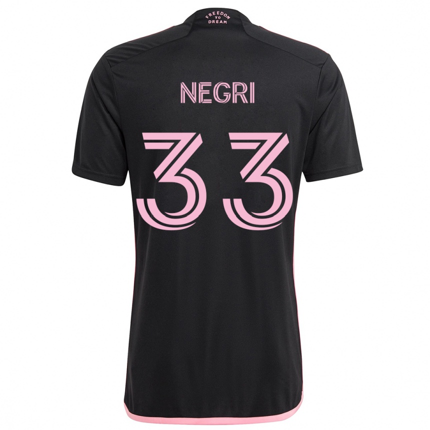 Kids Football Franco Negri #33 Black Away Jersey 2024/25 T-Shirt Australia