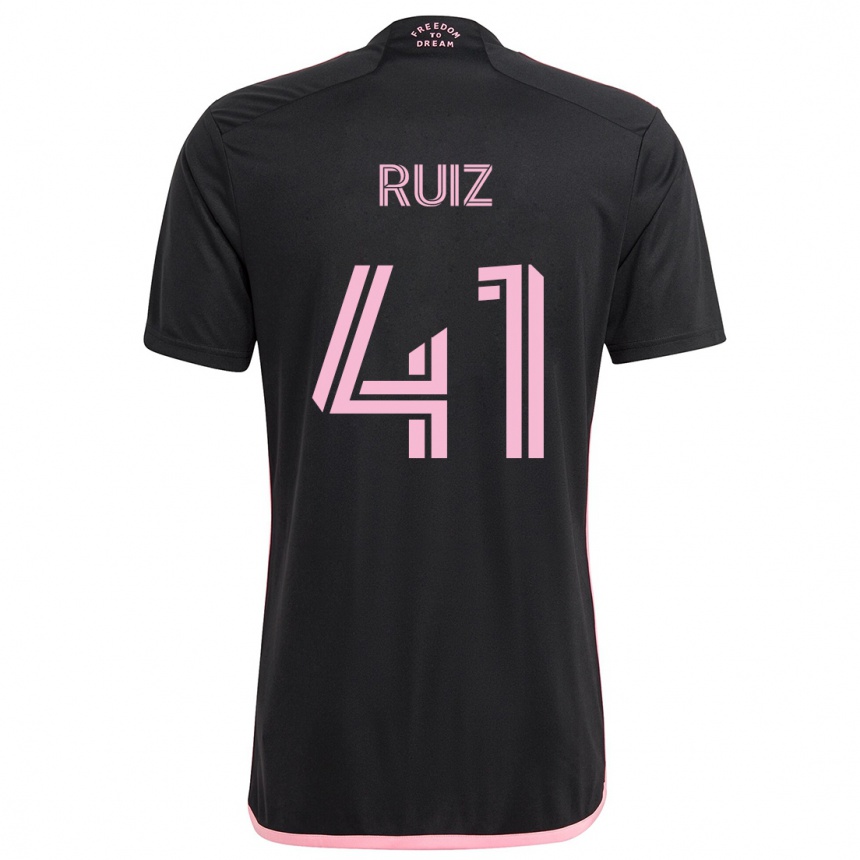 Kids Football David Ruíz #41 Black Away Jersey 2024/25 T-Shirt Australia