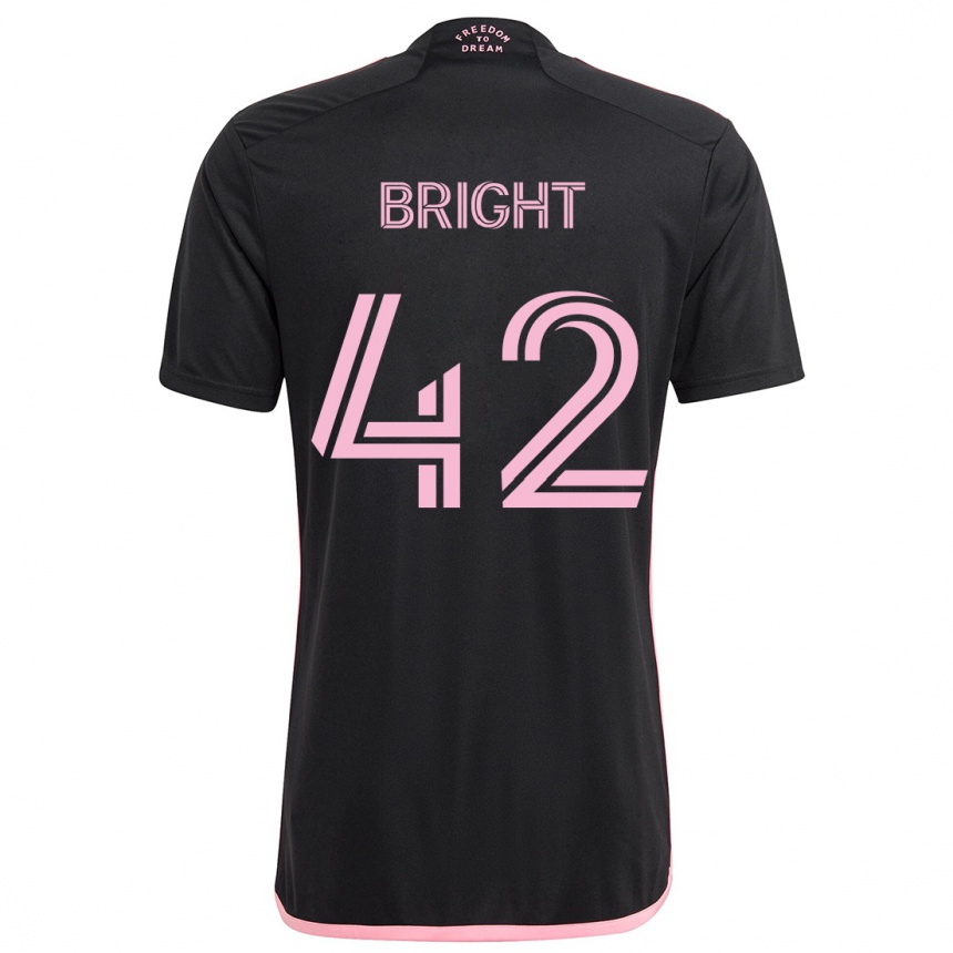 Kids Football Yannick Bright #42 Black Away Jersey 2024/25 T-Shirt Australia