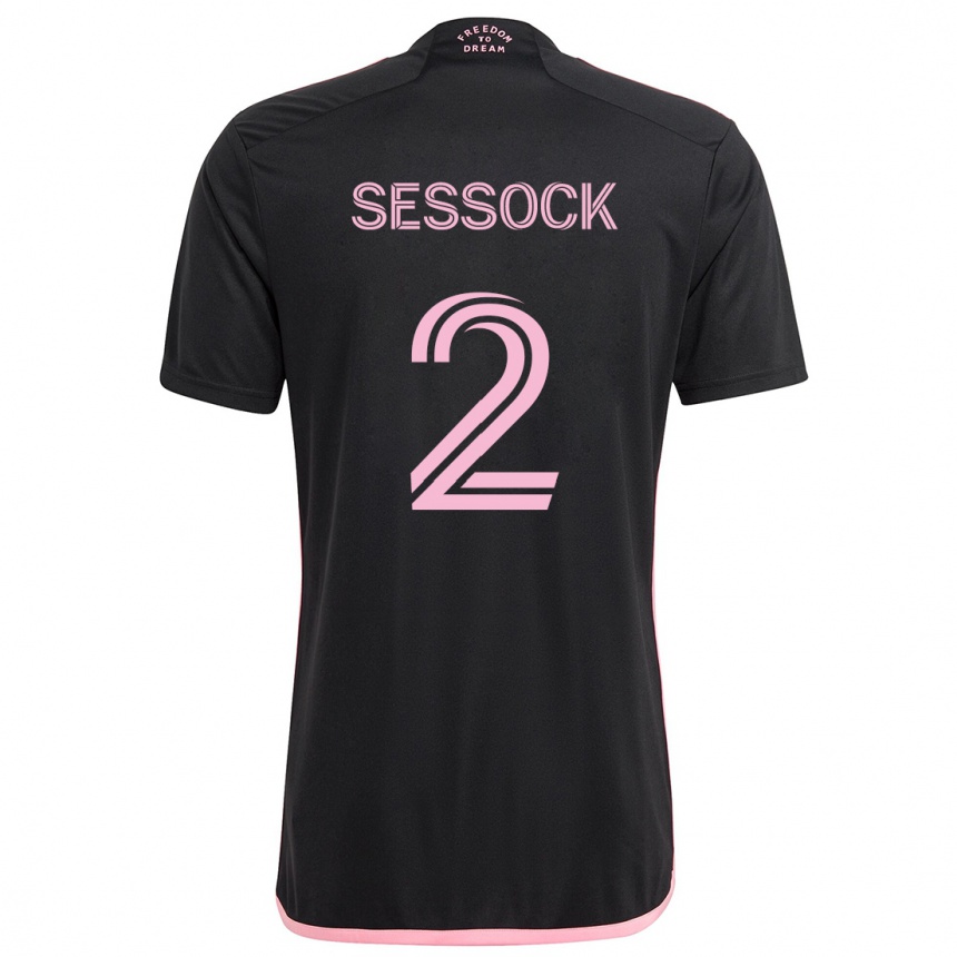 Kids Football Nykolas Sessock #2 Black Away Jersey 2024/25 T-Shirt Australia