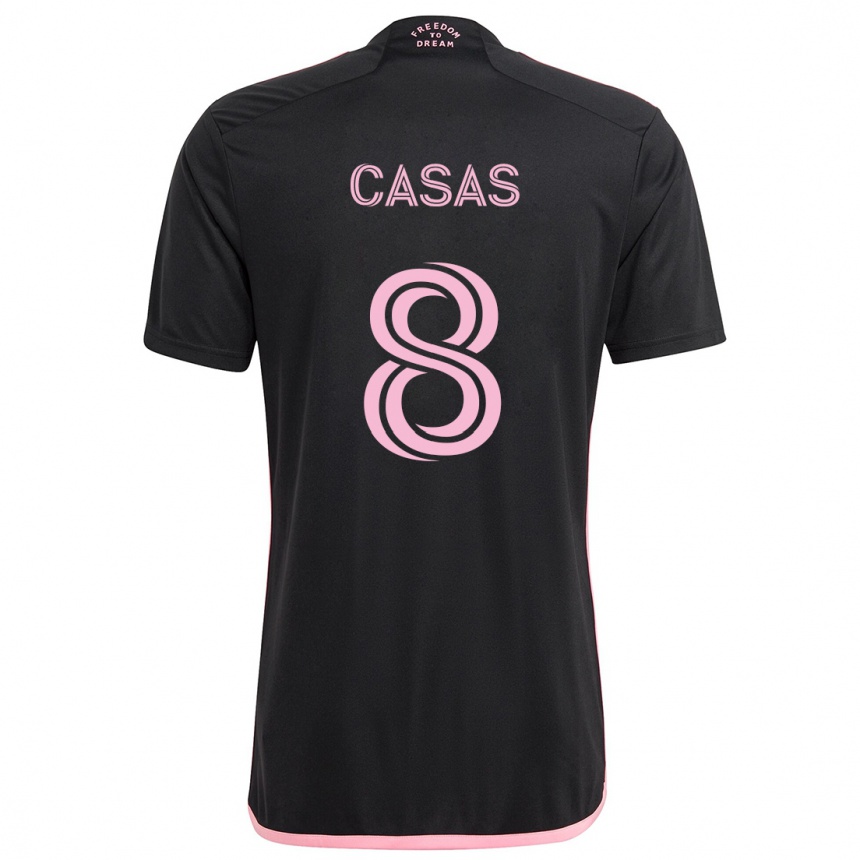 Kids Football Pep Casas #8 Black Away Jersey 2024/25 T-Shirt Australia